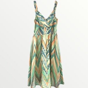 Anthropologie Lil Feather sleeveless 100% Silk Dress Size 8